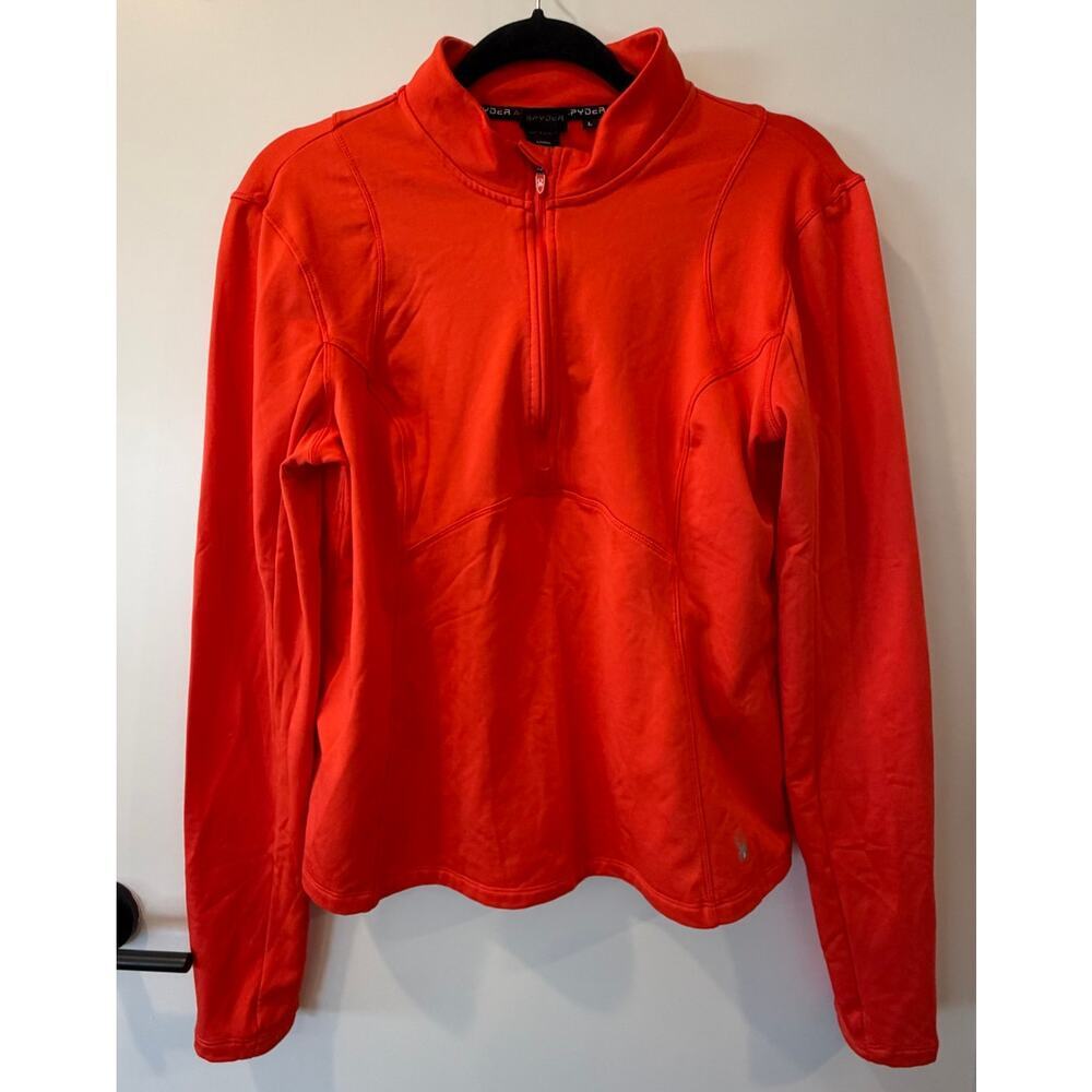 Spyder Active Orange/Red Quarter Zip Pullover Womens Large
